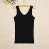 Colete de Algodão Puro Feminino para Outono com Decote V Duplo na Frente e nas Costas, Camiseta de Manga Longa Justa, Atacado e Dropshipping