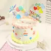 Decorações de Bolo de Aniversário Infantis Tendência Estilo Ins Coreano Urso Pintado à Mão Macarons Coloridos Balões 3D