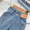 Jeans para Niña 2026 Primavera y Otoño Nuevo Estilo Coreano Pantalones Acampanados Divididos de Mezclilla para Niños Atuendo de Otoño