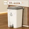 Papelera grande para el hogar, tamaño grande, con tapa, tipo pedal, comercial, operada con el pie, para clasificar basura en la cocina, hotel, oficina