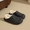 Pantuflas de algodón impermeables de invierno, unisex, con talón envolvente, forro de felpa, engrosadas para abrigar y suelas antideslizantes, adecuadas para uso interior y exterior