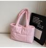2025 Nuevo Bolso Casual de Algodón con Relleno Estilo Coreano para Mujer Ligero Suave Bolso de Hombro Bolso Tote de Gran Capacidad Bolso de Ropa de Algodón