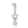 Venta directa del fabricante: Clip para Ombligo Hueco de Doble Estrella de Cinco Puntas con Pedrería, No Requiere Perforación, Anillo Falso para Ombligo, Joyería para Piercings Corporales