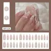 Uñas Postizas 3D Hechas a Mano Pre-Hechas Gato Ojo de Gato Leche Albaricoque Luna Lazo Corazón Estilo Europeo y Americano Puntas de Uña Desmontables 30 Piezas