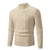 2026 Inverno Novo Suéter Masculino Casual Slim Fit Pulôver Roupas Masculinas Tamanho Grande Tricô Suéter de Lã Camada Base Masculina