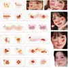 Adesivos Infantis de Ano Novo, Adesivos de Tatuagem para Adultos, Adesivos Pintados Festivos, Adereços de Maquiagem para Dança, Maquiagem Facial para Meninas