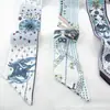 Fábrica de bufandas de seda venta al por mayor bufanda de seda pequeña atada a la bolsa bufanda de seda larga bufanda de seda delgada y estrecha cinta para el cabello caja de regalo para mano regalo
