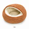 Cama para mascotas con forma de concha marina para otoño e invierno, con patrón de gofre, forro grueso de felpa, cama cueva para mascotas para gatos y perros pequeños, cama para dormir para gatos y perros