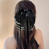 Acessório de Cabeça Elegante Versátil Estilo Chanel Grampo de Cabelo Rabo de Cavalo Laço Fita Presilha Tubarão para Metade do Cabelo para Mulheres