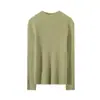 Tricô Feminino Gola Alta Meia-Estação Outono/Inverno 2025 100% Caxemira Pura Macio e Sedoso Peça Básica Elegante Slim Fit