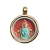 1.5cm Tíbet Zakiram Cinco Cielos Negros Gran Más Amplia Sabiduría Pequeño Thangka Colgante de Frotamiento Pintado Tridimensional