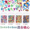 Lentejuelas para uñas mixtas, corazón de melocotón, amor, brillo dorado, degradado, joyería, destellos, decoración de uñas, manualidades, epoxi