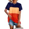 Camiseta holgada de verano para mujer, de comercio exterior europeo y americano, con costuras amazónicas en 3 colores, cuello redondo y manga corta, YY0013