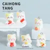 Muñeca de Gatito Artificial Flocada y Tachonada Accesorios de Joyería Creativos DIY Adornos para Coche Llaveros Caseros Colgantes