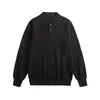 Yidao Vintage 2026 Coleção Outono Nova: Suéter de tricô liso com gola polo, estilo retrô japonês, minimalista e de caimento relaxado para homens