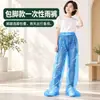 Pantalones impermeables desechables engrosados en el pie impermeables para exteriores con pie de plástico conjunto de pantalones de lluvia para lluvia rafting área de juegos pantalones de lluvia