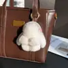 Pingente de Bolsa Coelho de Pelo de Vison Real para Mulheres, Exquisito e de Luxo, Chaveiro de Carro de Coelho de Pelúcia, Boneca Pequena