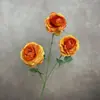 Flores Artificiales con 3 Cabezas de Camelia y Rosa para Arreglos Florales de Salón de Bodas, Ramos de Guía de Bienvenida de Centro Comercial, Decoración de Regalo al por Mayor
