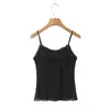 1828-26 Outono estilo coreano slim fit gola U preto sexy poá babado top camisola