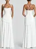 2026 Nuevo Vestido Largo Fruncido con Tirantes Estilo Europeo y Americano, Vestido de Noche Ajustado, Elegante y con Estilo Vestido Transfronterizo para Mujer