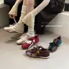 Zapatos Deportivos Casuales Nuevos Otoño 2026 para Mujer Suela Gruesa Bloque de Color Con Cordones Punta Redonda Planos