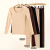 Ropa Herbal para Embellecer la Piel, Fragancia a Aceite de Camelia, Calentamiento y Calidez, Base Invisible, Traje de Otoño para Mujer con Abrigo y Ropa Interior Larga
