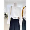 Camiseta de manga corta para mujer, estilo nuevo 2026, con cuello redondo, moderna, versátil, elegante y adelgazante, hecha de algodón 100% acanalado, perfecta para otoño
