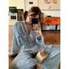 Pijama Casual con Estampado de Dibujos Animados para Niñas y Mujeres Primavera y Otoño 2025 Nuevo Talla Grande Conjunto de Pantalones de Manga Larga para el Hogar