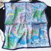 Bege Rainforest Multicolor Plain Satin Silk 53cm Pequeno Lenço Quadrado Protetor Solar Verão Seda Amoreira Cachecol Versátil para Mulheres
