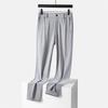 Pantalones casuales de seda helada con cintura elástica para hombre, de verano, finos, sueltos, rectos, de secado rápido, deportivos, estilo occidental, elásticos.