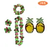 Collar de Corona de Hojas Verdes Hawaianas Set Combinado de Gafas de Piña Accesorios para Actuación en Escenario Fiesta Disfraces Nuevo