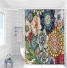 Cortina de Ducha para Baño con Estampado de Estilo Bohemio Caliente Transfronterizo Impermeable y Resistente al Moho Cortina de Partición para Baño Sin Perforaciones Juego