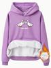 Moletom Feminino Europeu e Americano de Outono e Inverno Transfronteiriço com Estampa de Padrão GOOSE BUMPS Casual Forrado com Lã Grosso