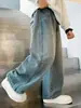 Z1401 Jeans Casuales Sueltos de Moda Bordados para Niños Yang Temporada Primavera 2025 Tendencia