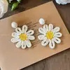 Ilha de Férias~Brincos de Girassol Feitos à Mão, Novo Estilo, Brincos Grandes de Flor Únicos e Exagerados, Brincos de Design de Nicho