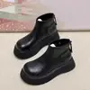 Nuevas botas cortas de felpa con suela gruesa para otoño e invierno de mujer, zapatos Boken, botas Chelsea que aumentan la altura, botas Martin, botas de nieve, zapatos de algodón