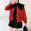 Estilo Otoño e Invierno Collar de Muñeca Chanel Abrigo de Terciopelo de Visón para Mujer Tops Gruesos de Doble Cara Holgados Adelgazantes Cardigan Versátil