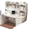 Escritorio de estudiante estilo nórdico con estantería integrada, adecuado para uso doméstico, dormitorio, computadora de escritorio y montaje; también un escritorio de estudio y un escritorio para escribir para estudiantes de primaria