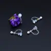 Convertidor de clip para oreja de resina sin dolor Zircón Aretes de perla en forma de U clip de resorte para oreja sin perforación joyería para oreja venta al por mayor