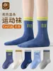 Calcetines deportivos sin costuras para niños de primavera y otoño, transpirables, antibacterianos, antipelusas, calcetines de algodón unisex de caña media, calcetines de estudiante Clase A