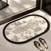 Tapetes de Chão para Banheiro, Tapetes Antiderrapantes Domésticos, Tapetes de Entrada para Porta de Vaso Sanitário, Tapetes de Carpete para Banheiro, Tapetes Absorventes de Lama de Diatomáceas