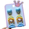 Brincos de princesa de jóias fofas dos desenhos animados Orelha de bebê pendurada Jóias Brincos de orelha infantil Brincos de orelha indolor