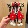 Tocado de horquilla para niña, tocado de niña pequeña, flor, linda peluca, trenza, lazo de niña, horquilla, accesorios para el cabello de Año Nuevo