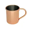 Caneca de café de aço inoxidável banhada a cobre polido para uso transfronteiriço, para bares, uso doméstico e acampamento, disponível diretamente da fábrica com entrega rápida