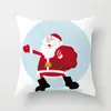 Funda de almohada creativa navideña estilo caricatura pintada a mano Funda de cojín decorativa de árbol de Navidad, trineo, Papá Noel