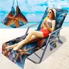 Fornecimento Exclusivo Transfronteiriço de Capas para Cadeiras de Praia de Microfibra, Série Oceano com Impressão Digital 3D, A partir de Uma Peça