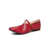 Primeira Camada Couro Bovino Macio Lavado Sapatos Mary Jane Planos Femininos 2026 Novo Tira Única Bico Amêndoa Corte em V Loafers Franceses
