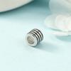 Collar mini de estilo coreano con forma de rueda redonda negra plateada para mujer, elegante y fresco, con cadena corta cilíndrica para clavícula.