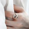 Anillo de gota de agua con diseño líquido estilo hip-hop para mujer y hombre, de acero de titanio universal, resistente a la decoloración, joyería personalizada para la mano, Europa y Estados Unidos.