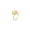 Anillo Abierto Ajustable de Copo de Nieve de Zirconia Giratoria de Temperamento Anillo Elegante Nicho de Alta Gama Lujo Accesible Anillo para Dedo Índice de Mujer